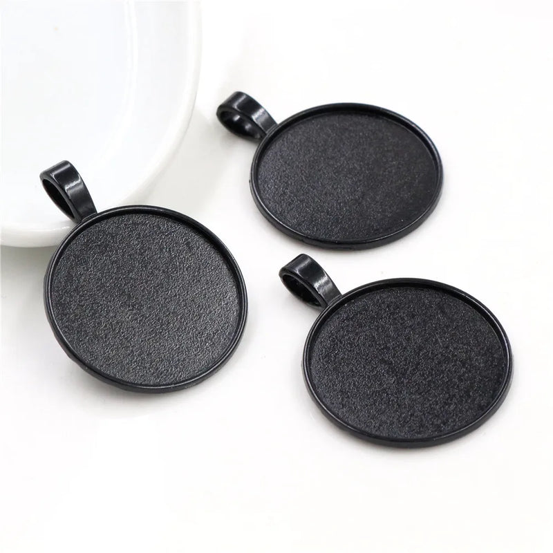 New Fashion 10pcs 25mm Inner Size Multi Colors Plated Classic Simple Style Cabochon Base Setting Charms Pendant