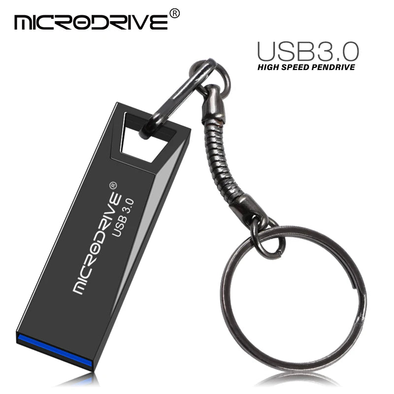 High Speed USB 3.0 Mini Metal Flash Drive 16GB 32GB 64GB 128GB Pendrive Waterproof usb drive Pen memory Sticks with key Chain