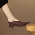 Summer fashion pointed high heels suede women's party office casual comfortable thin high heels brand design large size 42