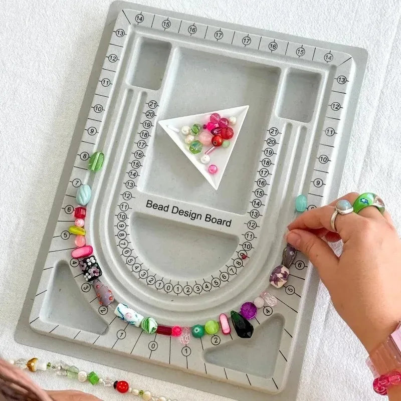Beading Design Board Bracelet Necklace Organizer Tray Measuring Tool DIY Jewelry Making Accessory Supplies Artistry Bead Board