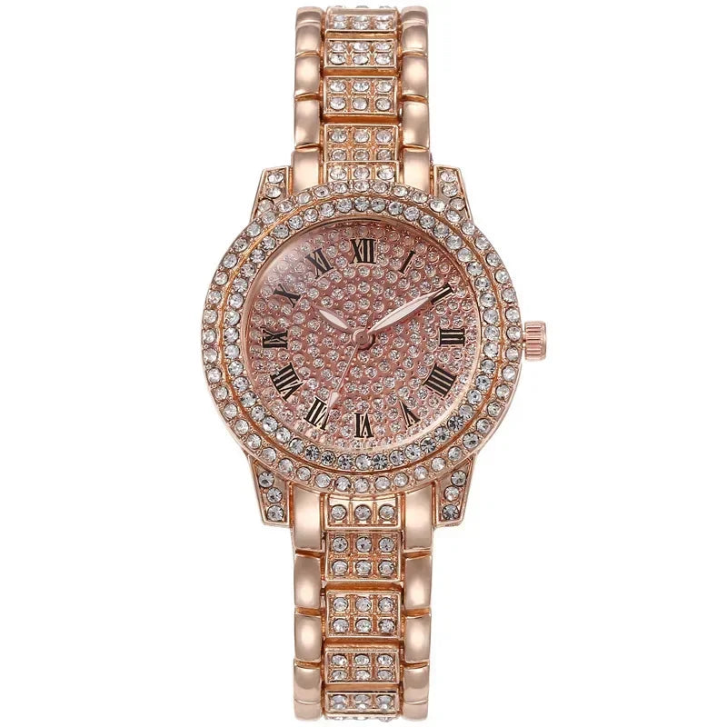 Women Fashion Shining Rhinestone Watch Brand Quartz Bracelet Watches Zircon Crystal Elegant Wristwatch Clock Friend Girls Gifts