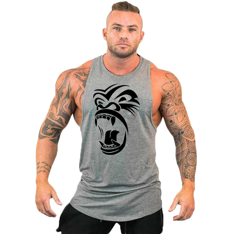 Workout Bodybuilding Sports Brand Gym Mens Back Tank Top Muscle Fashion Sleeveless Shirt Stringer Clothing Singlets Fitness Vest