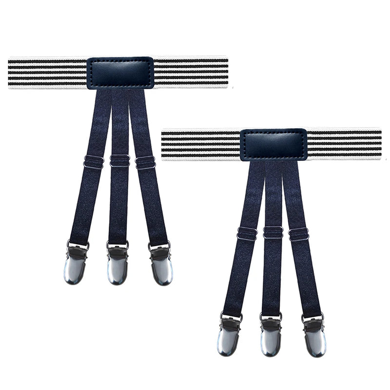 Hot Sell Classic Black Men Shirt Stays Belt With Non-slip Locking Clips Keep Shirt Tucked Leg Thigh Suspender Business Accessory