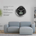12Inch Wall Clock With Digital Date, Week & Indoor Temp - Battery Operated Wall Clock, Auto Sets,Easy To Read-AT64