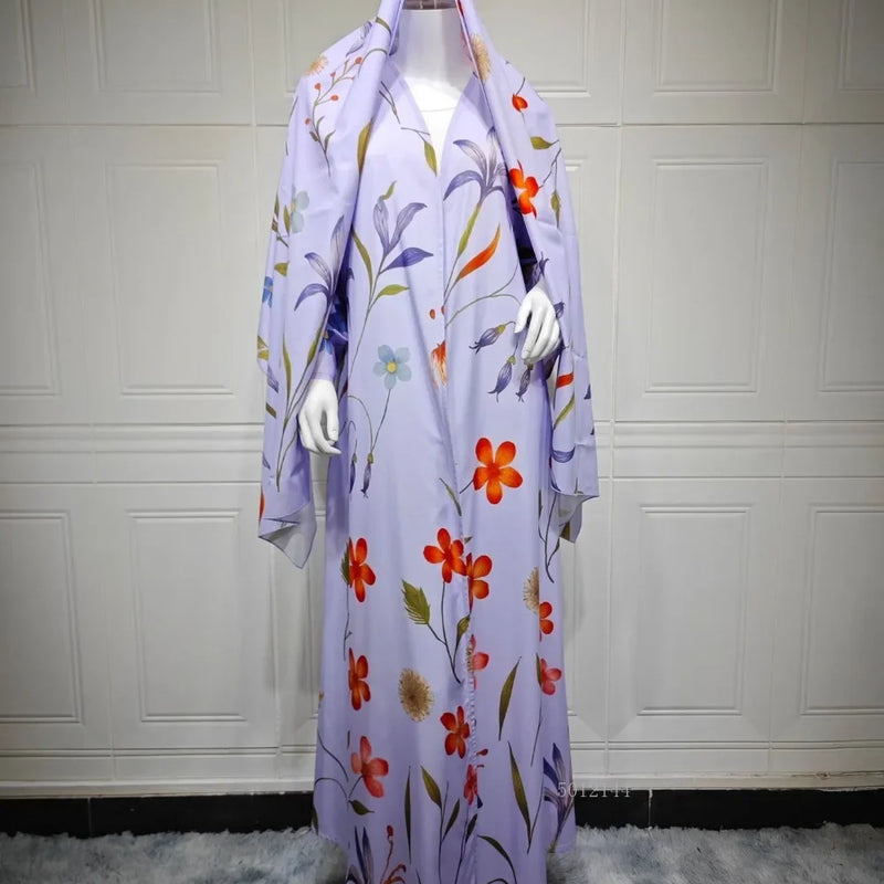 Eid Scarf Abaya Women Elegant Muslim Jalabiya Long | SAMAG