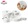 Naturehike Ceramic Non-Stick Set Of Pots Camping Cookware Kit Outdoor Frying Pan Kettle Picnic Tableware Kitchen Utensils