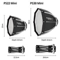 AMBITFUL PS22 PS30 Softbox Mini Bowens Mount COB Light Octagon Softbox Mini Bowens Mount Matt Box