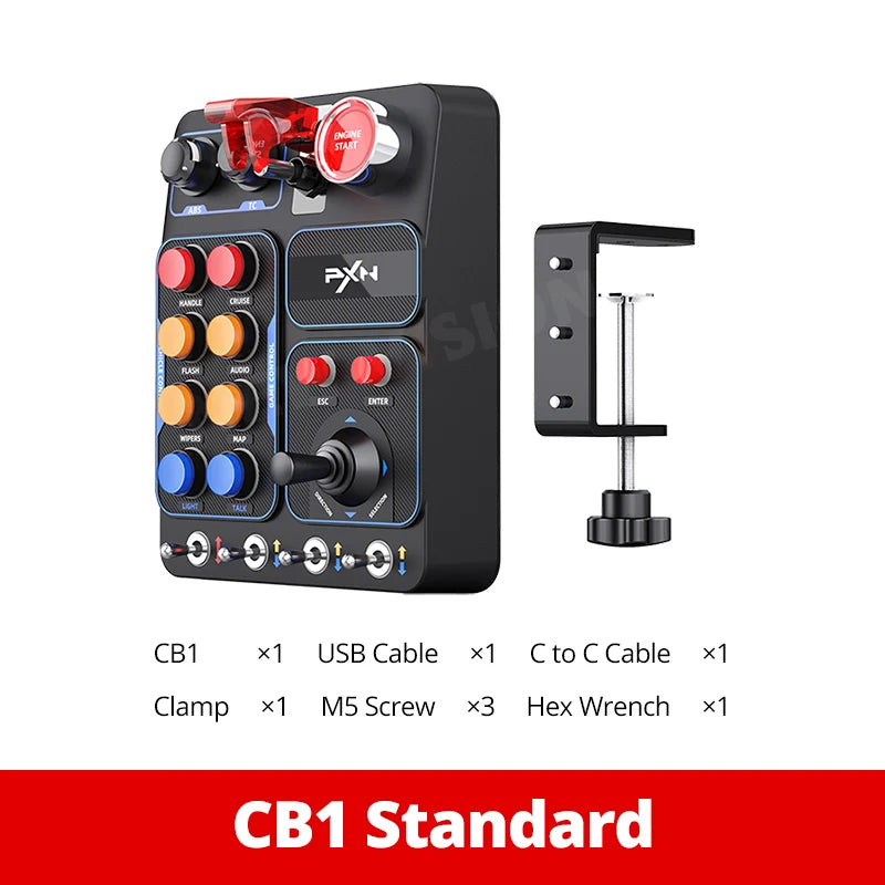 PXN CB1 Simulator Race Central Control Box Multifunctional Keys Control Box RGB For EURO Truck Simulator Racing Game Custom PC