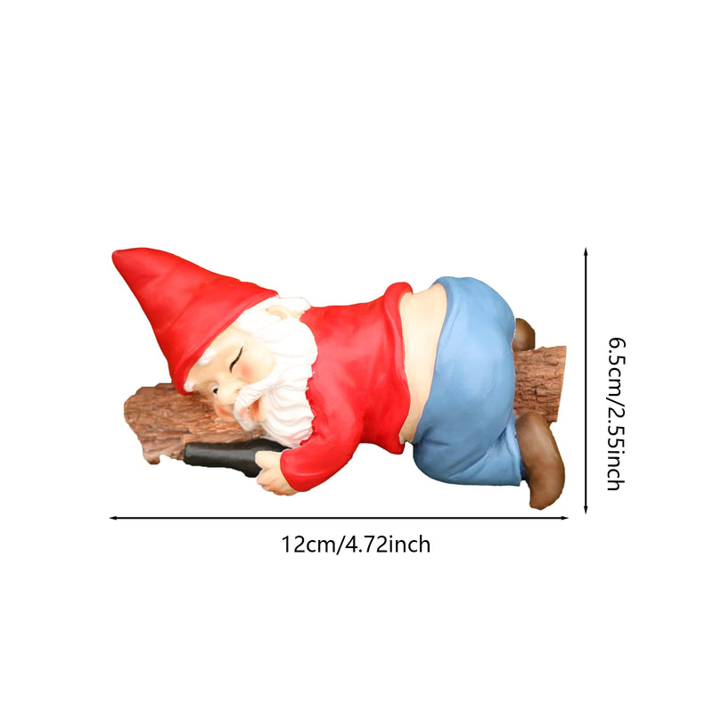 Resin Garden Statue Gnome Dwarf Garden Decor Garden Sculptures Gnome Ornament for Yard Patio Lawn Ornaments Holiday Decoration