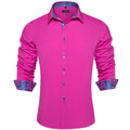 Men's Polyester Cotton Solid Black Shirts Long Sleeve | SAMAG