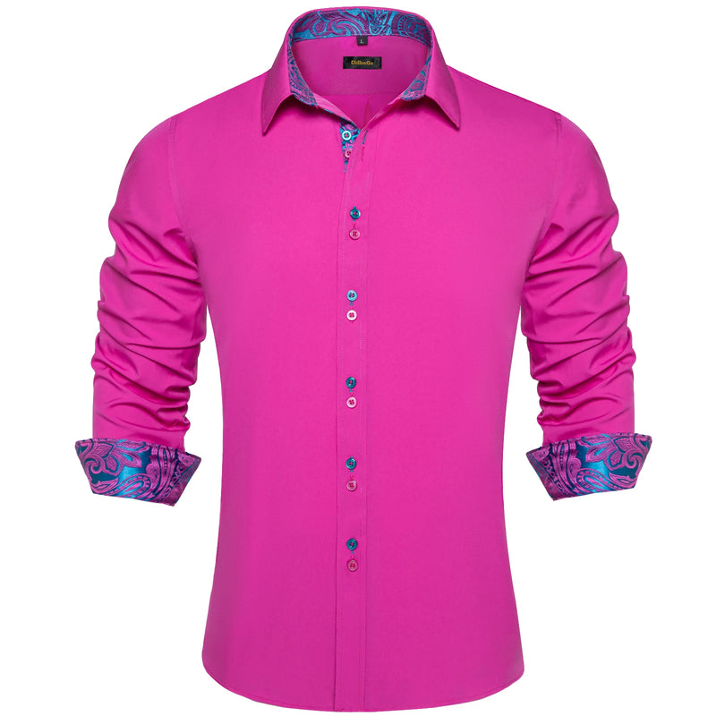 Men's Polyester Cotton Solid Black Shirts Long Sleeve | SAMAG