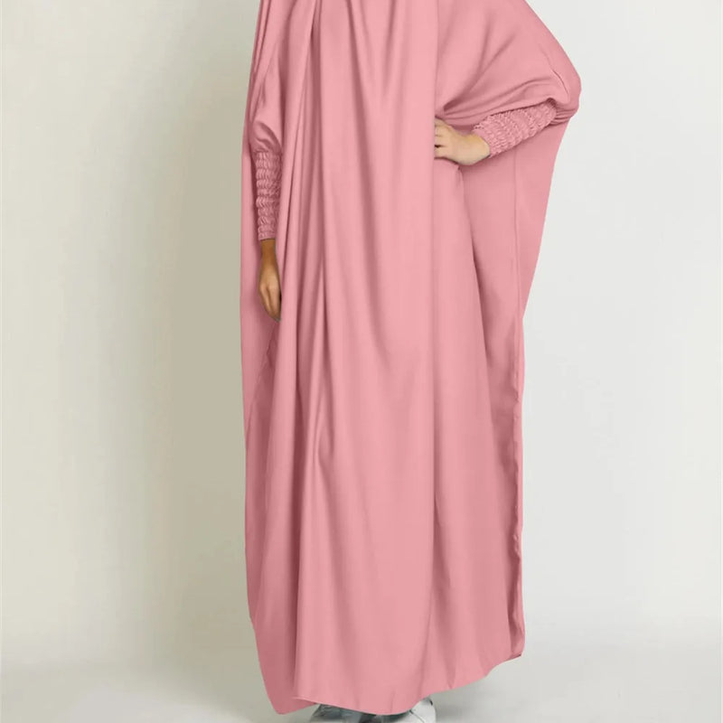 Women One-Piece Hooded Prayer Dress Smocking Sleeve | SAMAG