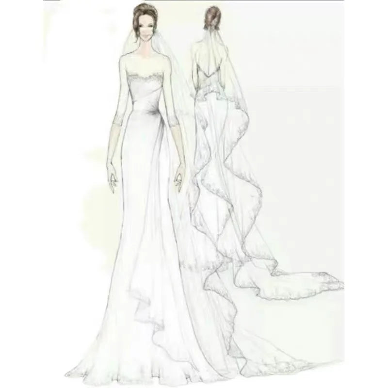 Royal Vintage Wedding Dress Lace Princess Ball Gown Long - View 5 | SAMAG