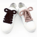 Gradient Pastel Fluffy Plush Shoelaces Wide Flat Fuzzy Shoe Laces Soft Thick Shoestrings for Canvas Sneakers Casual Cute Sweet