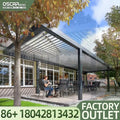 4X4 Meter High Wind Resistance Garden Decor Aluminum Frame Roller Screen Sun Shade for Backyard Patio Balcony Pergola