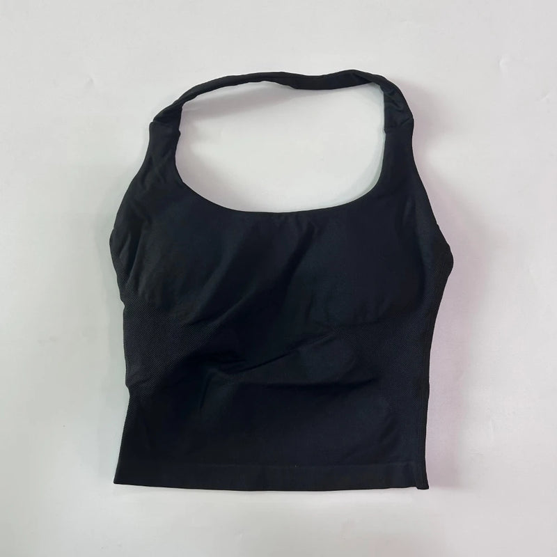 1-2pcs Gym Set Women Backless Tank Tops High Waist Scrunch Seamless Shorts High Waist Yoga Leggings Workout Sets Gym Suit