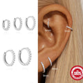BOAKO Classic Moissanite 925 Sterling Silver 6/7/8/9mm Earrings For Women Circle Jewelery Piercing Party Birthday | SAMAG