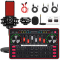 Tenlamp G3 Podcast Equipment Bundle Kit, Studio Sound Card Audio Mixer with Dynamic Condenser Wireless Mic, DJ Mixing Station Voice Changer for PC Smartphone Gaming Streaming Singing Recording YouTube