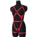 Goth Lingerie Set Women PU Leather Harness Fetish Garters Belts Full Underwear Suspenders Clothing Accessories