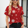 Christmas new summer women's shirt short - sleeved tops | SAMAG