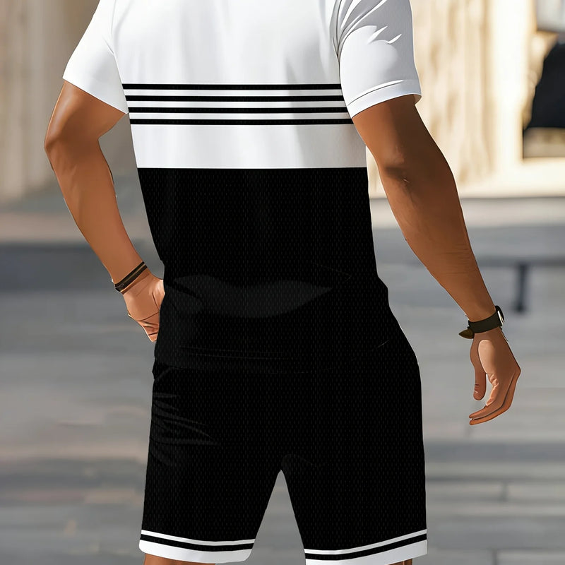 Summer Men's Polo Set - 3D Printed Pattern - Breathable | SAMAG
