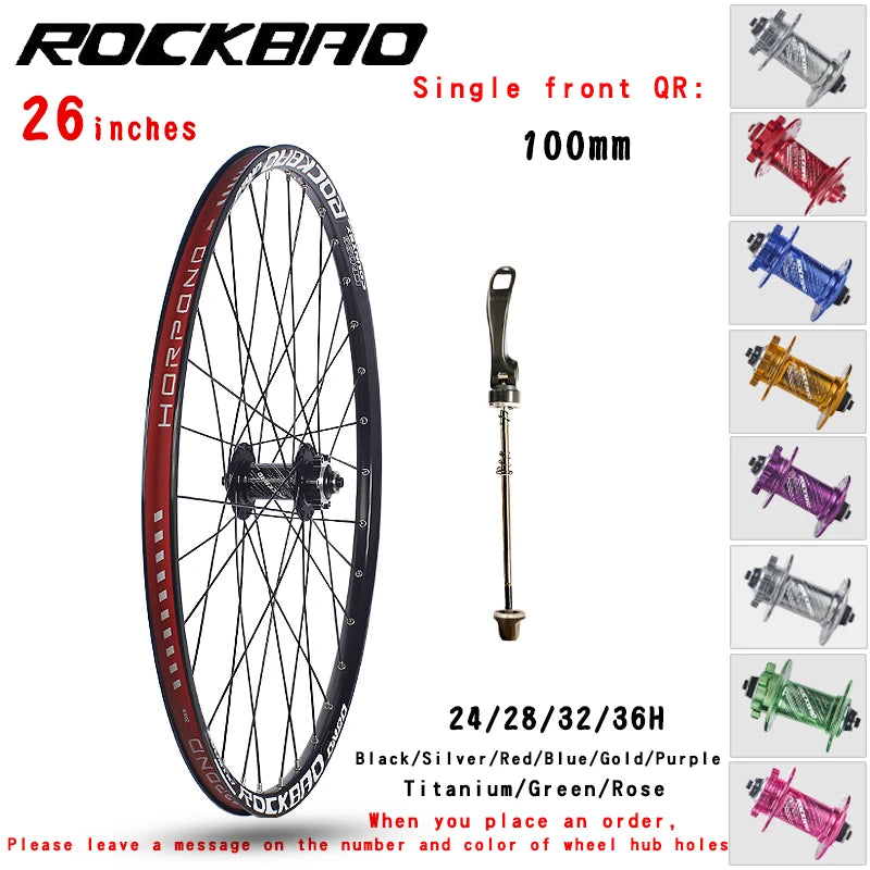 ROCKBAO Mountain Bike Wheelset 24/26/27.5/29inches Disc Brake 4Bearings 7-12speed Quick Release 29er MTB Bicycle Wheel