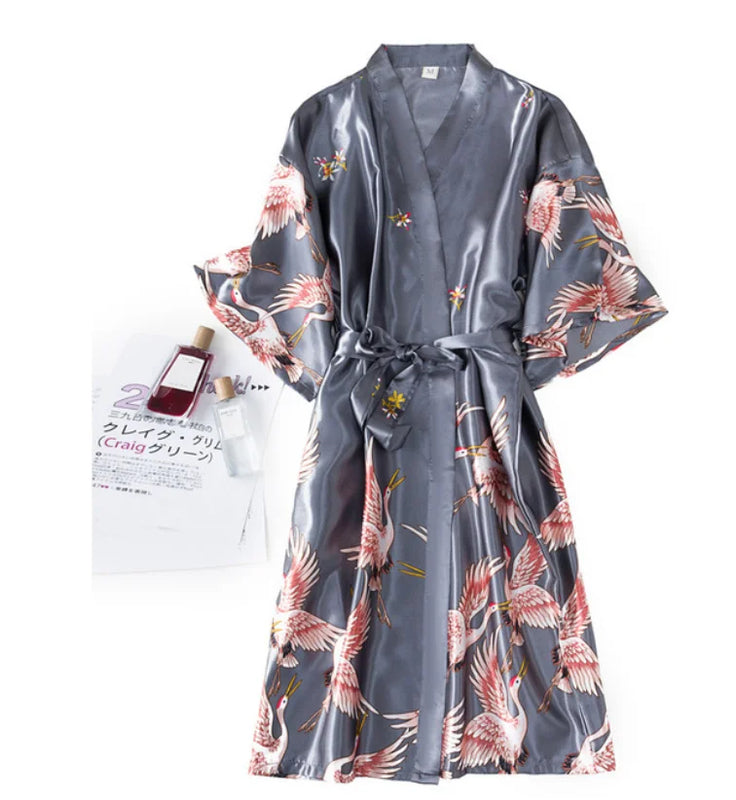 Sexy Nightwear Gown Set Women Pyjama V-Neck Pajamas Silky | SAMAG