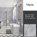 10pcs Wall Stickers Self Adhesive Waterproof Marble Floor Sticker Bathroom living room Wall paper Renovation Decals Ground Decor