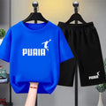 Children T-shirt+Shorts Basketball Letter Print Summer | SAMAG