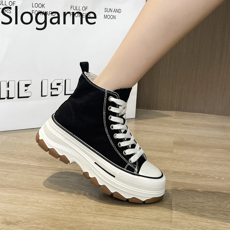 Spring Summer Canvas Shoes Women 5CM Thick Sole | SAMAG