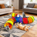 Cat Teaser Wand Toy Self Entertainment Maze Tunnel Collapsible Drill Channel Interactive Play Toy For Indoor Kitten Cat Pet