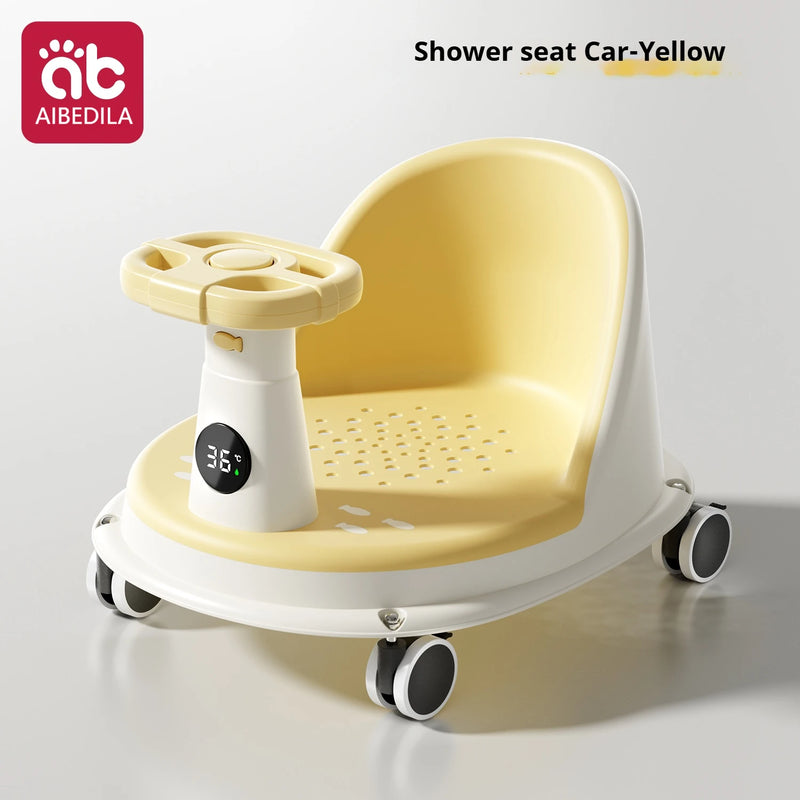AIBEDILA Baby Bath Seat Multifunctional Toddler Bath Chair With Smart Temperature Sensing Safe Material For Bathtub Shower