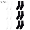 6 Pairs Middle Tube Socks For Men Solid Colour In White | SAMAG