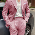 BYLUNTA Mens Suit 2 Piece Slim Fit Stripe Suits Tuxedo Blazer Jackets Pants Set Summer Beach Wedding Outfit for Mennt)