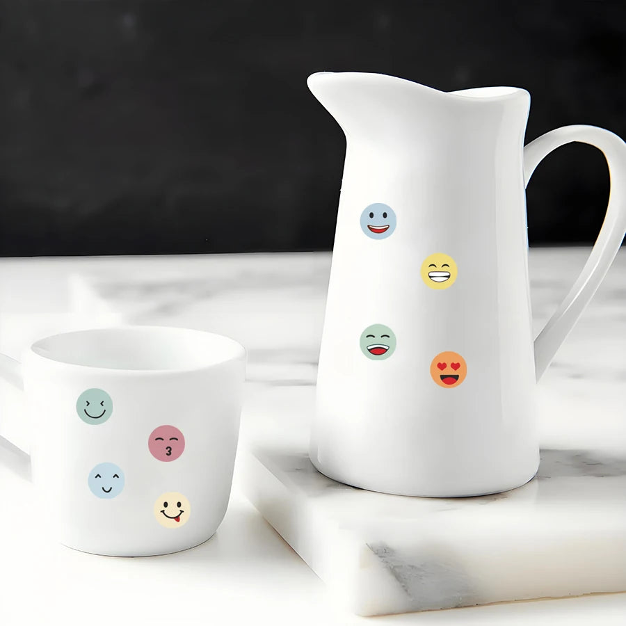 1500 pcs Colorful Smile Face Stickers Roll, Round Expression Labels Bulk, Self Adhesive Decorative Seals for Packaging, Reward