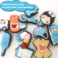 Random 10-50Pcs Doctor Series Shoe Charms For Shoe Key Chain Sandals Beach Bags, DIY Shoe Decorations Accessories Shoes Pins