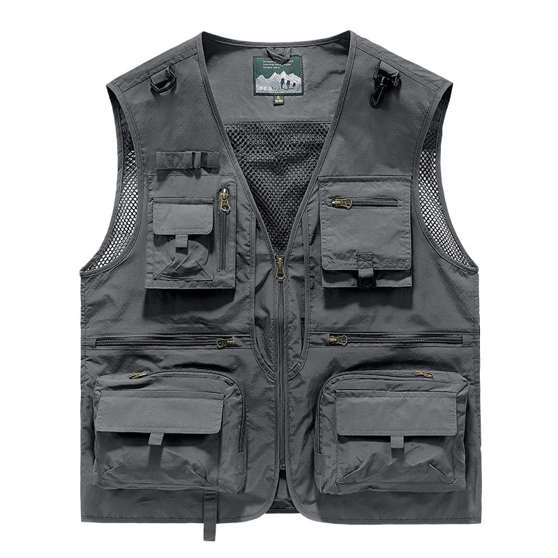 Men's Fishing Vest Breathable Multi Pocket Outdoor Mountaineering Cycling Camping Travel Photography Men's Sports Vest