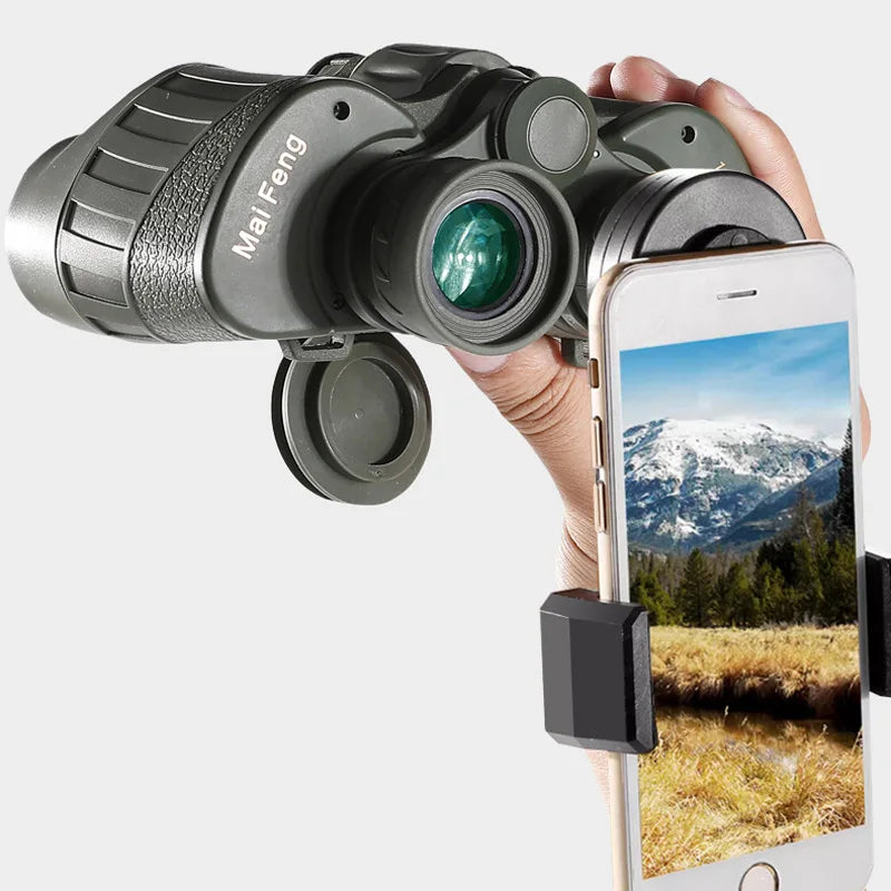 Maifeng 12x40 Binoculars Camping Hunting Telescope with Universal Phone Adapter BAK4 Prism FMC Lens HD Waterproof Fogproof