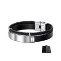 Custom Engraved Name Braided Rope Stainless Steel Bracelet, Personalised Engraved Text Twisted Rope Braided Leather Wristband