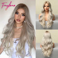 Red Brown Copper Ginger Long Wavy Synthetic Hair Wigs for Black Women Body Wave Ombre Wig Cosplay Natural Heat Resistant Wig