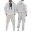 Men's Heavyweight Fleece - Lined Casual Tracksuit Set for Winter - Loose - Fit, Half - Zip, 2 - Piece - View 3 | SAMAG