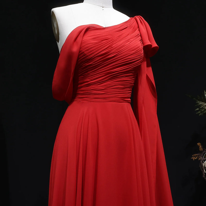 Sharon Said Dubai Red Off Shoulder Elegant Evening Dress | SAMAG