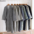 2026 New Men's 100% Cotton Gauze Bath Robes Loose Thin Japanese Kimono Pajamas for Men Casual Lace Up Bathrobes V-Neck Nightgown