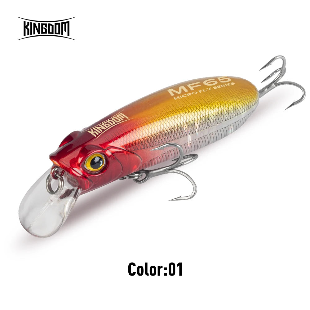 Kingdom Floating Minnow Fishing Lure 45mm 55mm 65mm Artificial Hard Baits Wobblers Sinking Freshwater Bass Trout Swimbaits