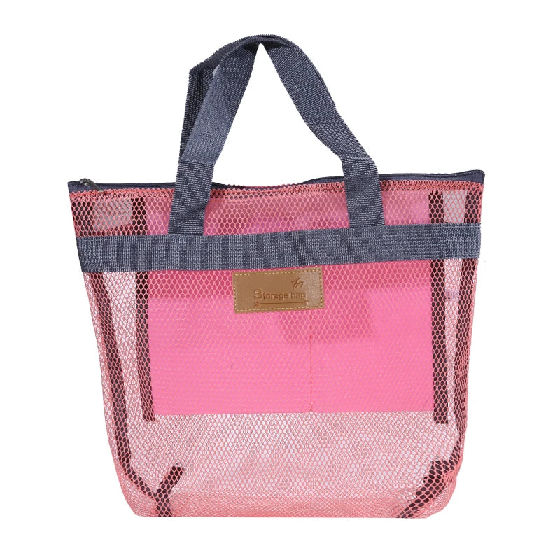 Travel Beach Bags Large Capacity Storage Bag Women Portable Outdoor Toiletries Swimming Mesh Storage Cases Travels Organizer Kit