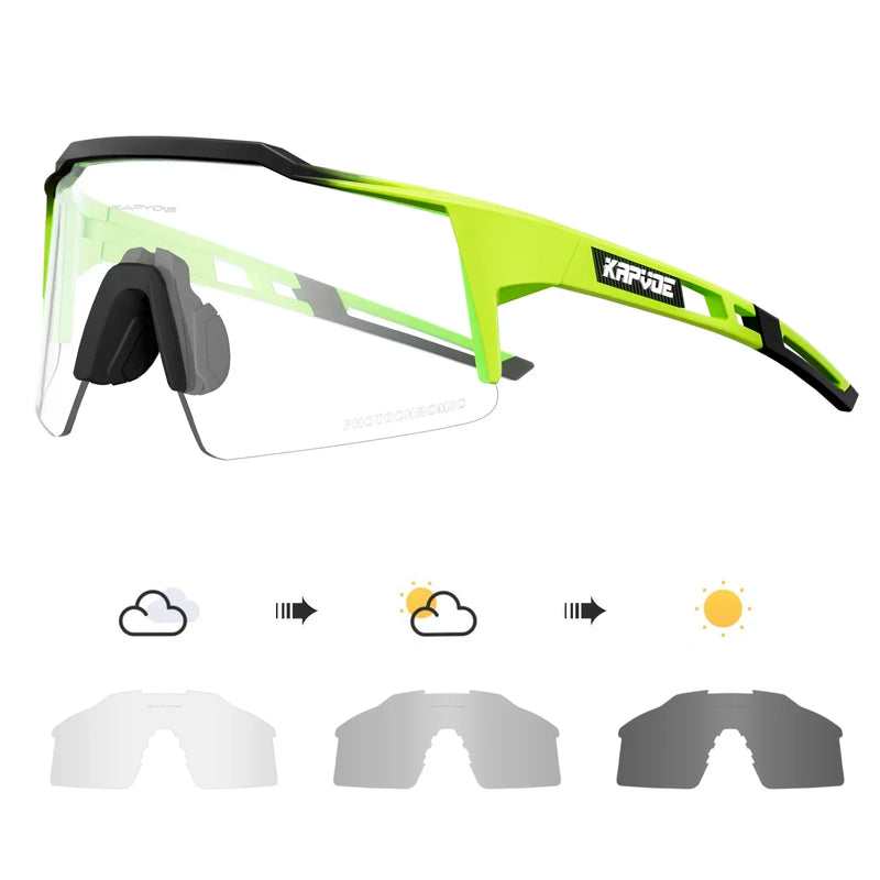Kapvoe Red Photochromic Cycling Sunglasses for Men Blue | SAMAG