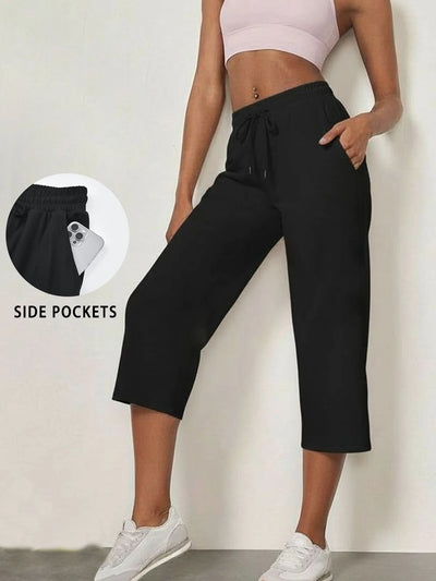 Women's Capri Yoga Pants Loose Soft Drawstring Workout | SAMAG
