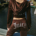 New Women's Hooded Sweatshirt Suit Zipper Cardigan Hot Diamond Fashion Street Velvet Casual Female Pants 2-piece Set
