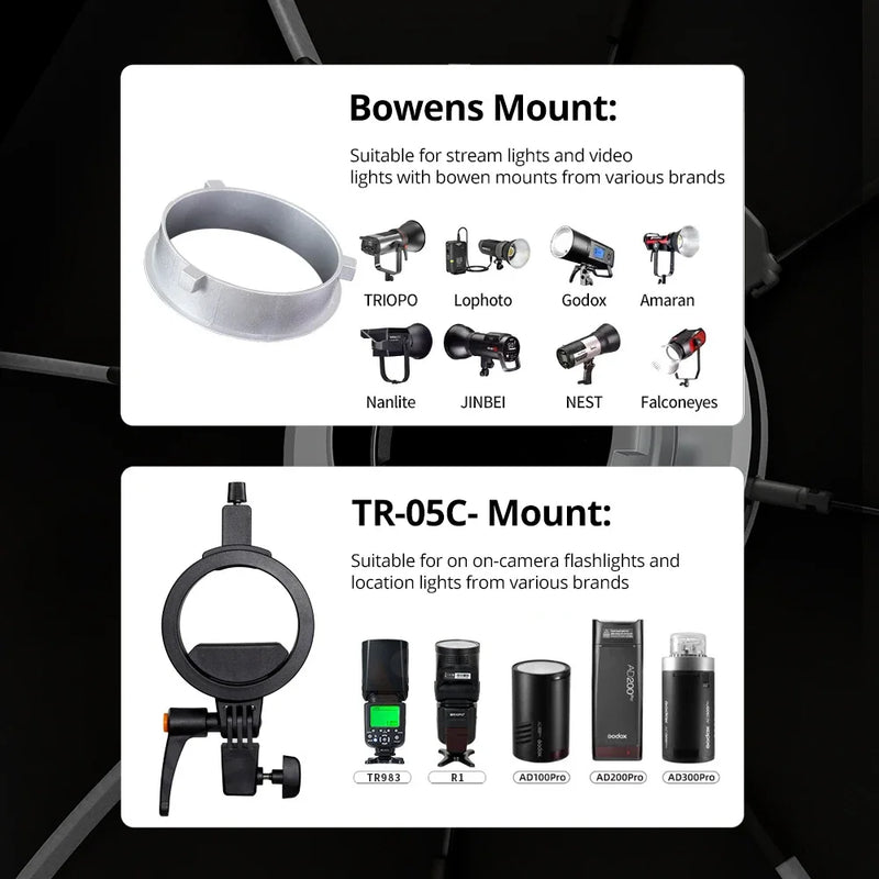 TRIOPO K3 Series 65cm 90cm 55cm 120cm Quick-Setup Octagon Softbox Bowens Mount for Godox Aputure Sokani Studio LED Video Light
