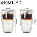 2-18PCS Double Wall High Borosilicate Glass Mug Heat Resistant Tea Milk Juice Coffee Water Cup Bar Drinkware Gift Creativity Set